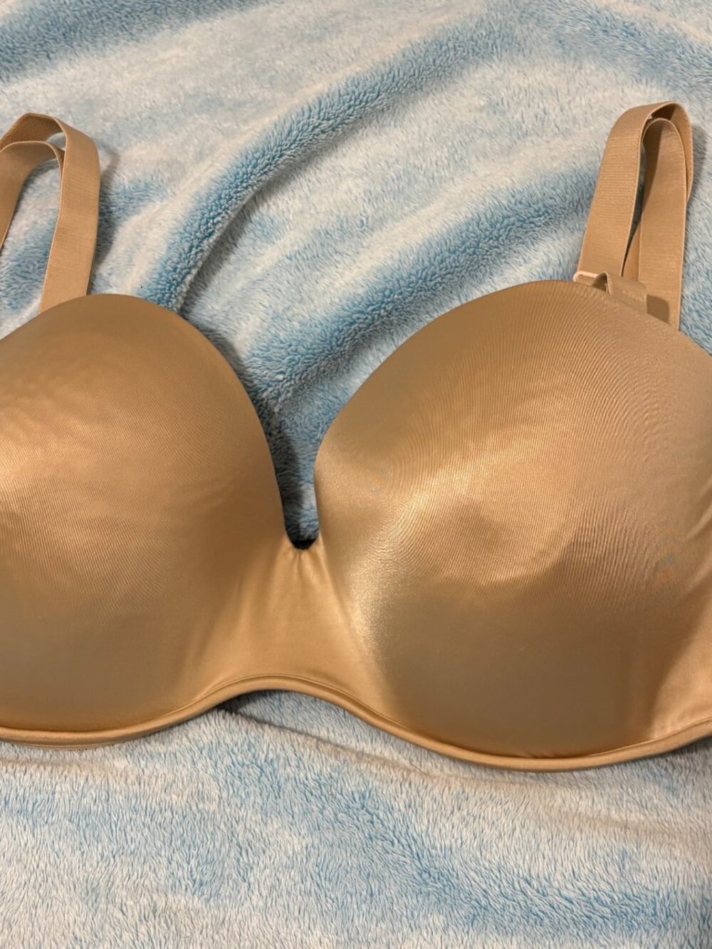 Cacique Womens 44DD Strapless Bra Multi-Way Convertible molded Cups Nude